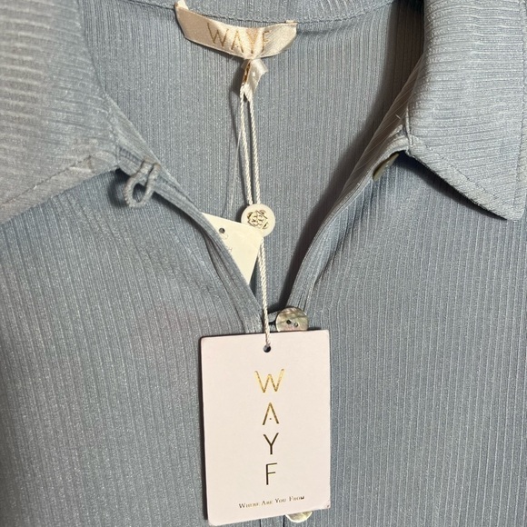 NWT Wayf Naomi Button-Up Blue Shirt - Picture 4 of 4